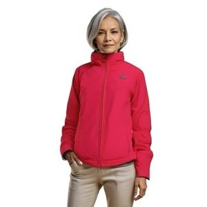 Adidas Women’s Red Quilted Ski Puffer Jacket Size 12 Zip Front Winter Coat